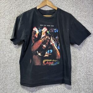 Astroworld Shirt Mens Medium Black Wish You Were Here Cactus Jack Graphic Tee
